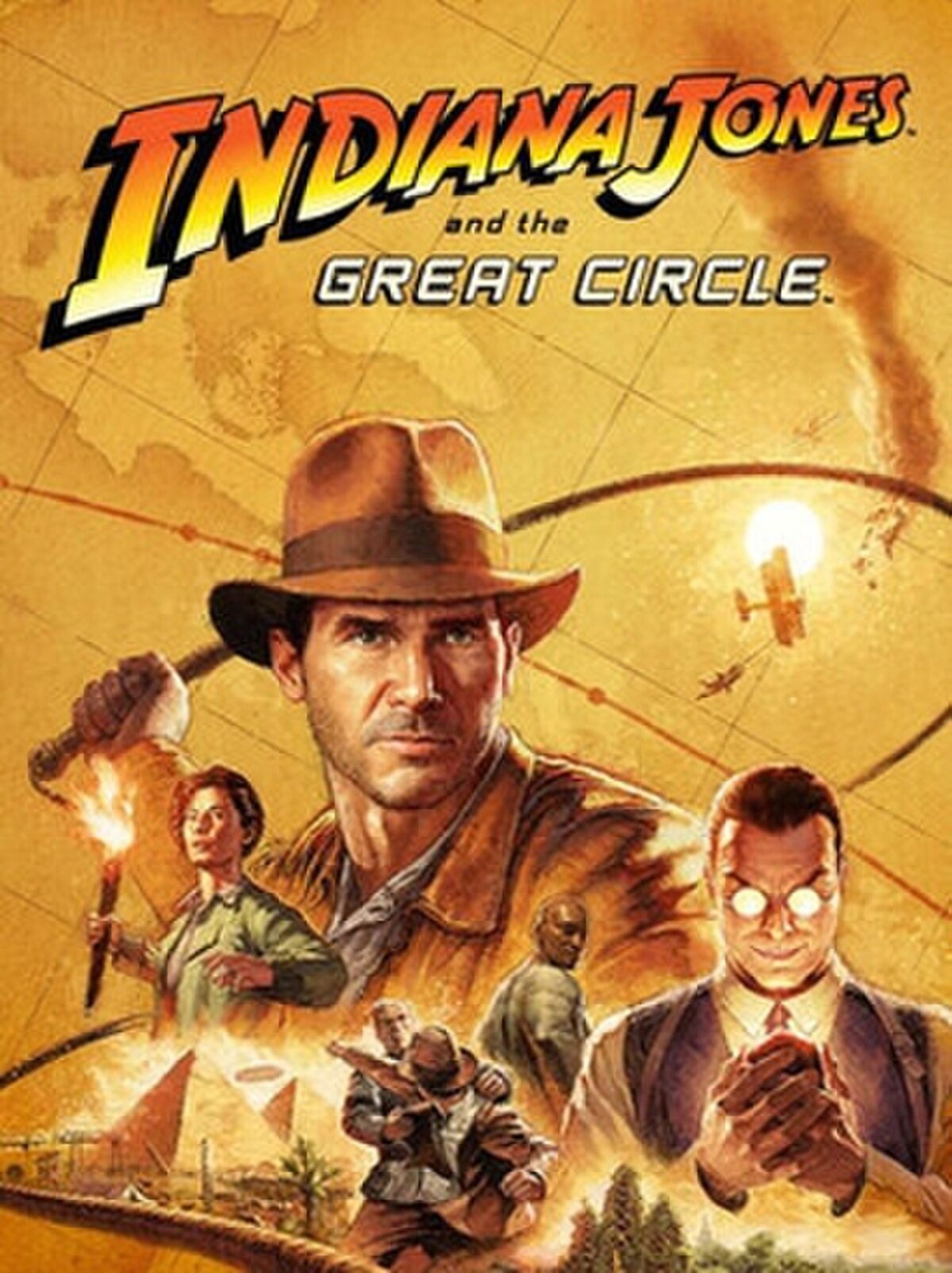 Indiana Jones and the Great Circle — cover art s Indiom i bičem